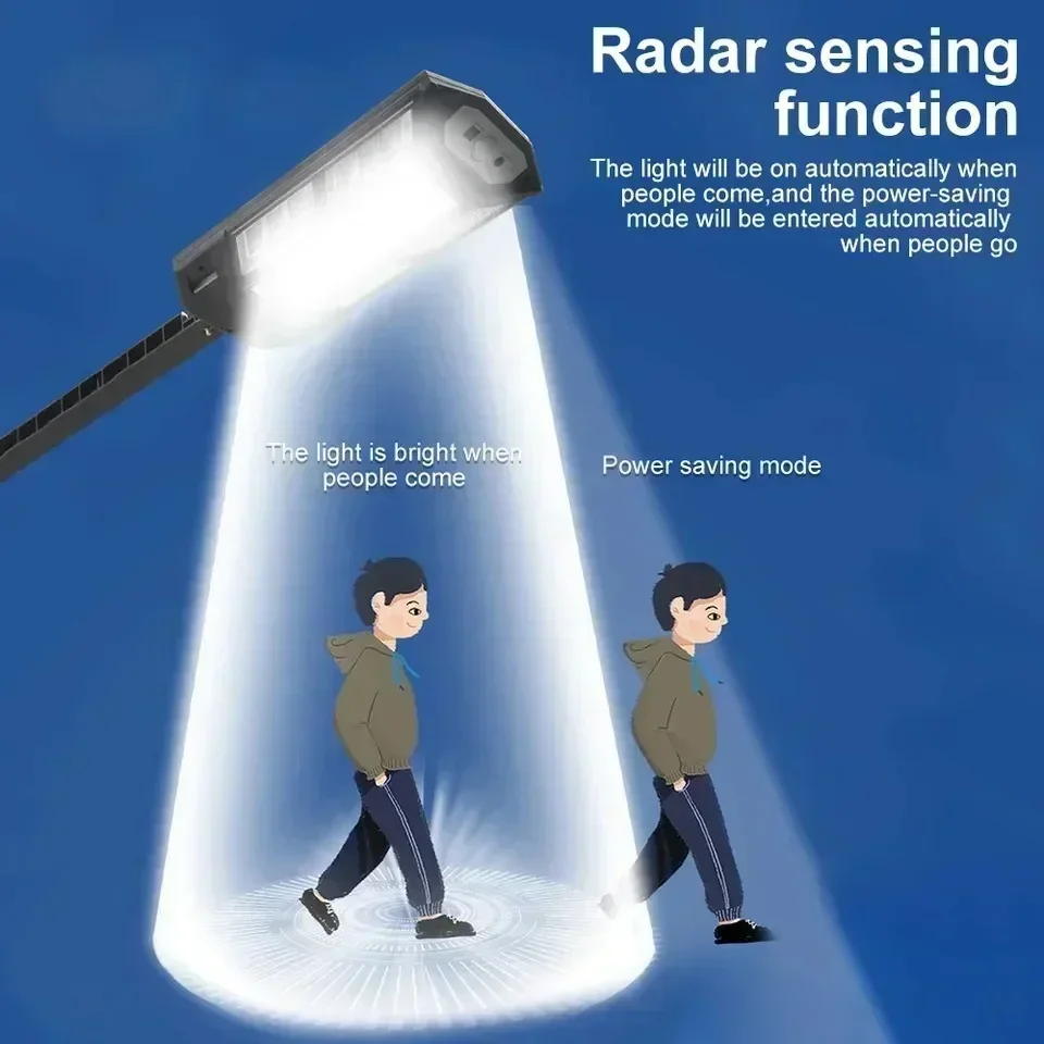 2500W Sensor Street Lamp 3 Modes Outdoor Solar LED Lights Waterproof Security Garden Lighting Remote Control Street Yard Light