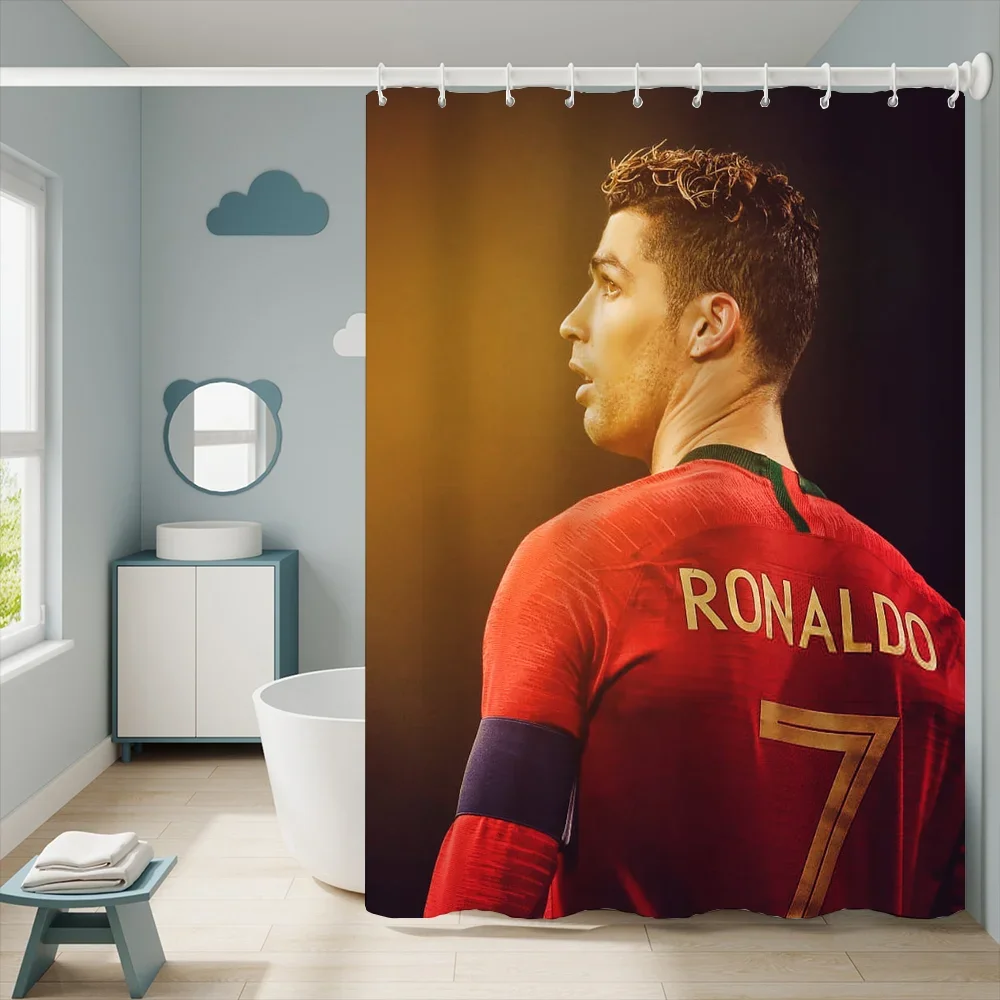 Curtains for Bathroom Shower Curtain C-cristiano-r-ronaldo Accessories Bath Waterproof Fabric Set the Anti-mold Opaque Washable