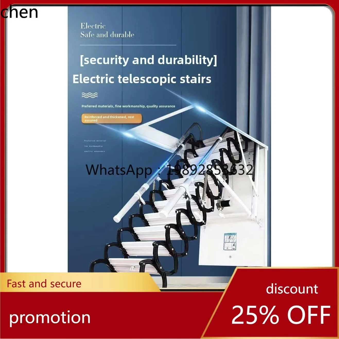 

HXL electric telescopic staircase indoor invisible villa forging thickened storage titanium magnesium alloy