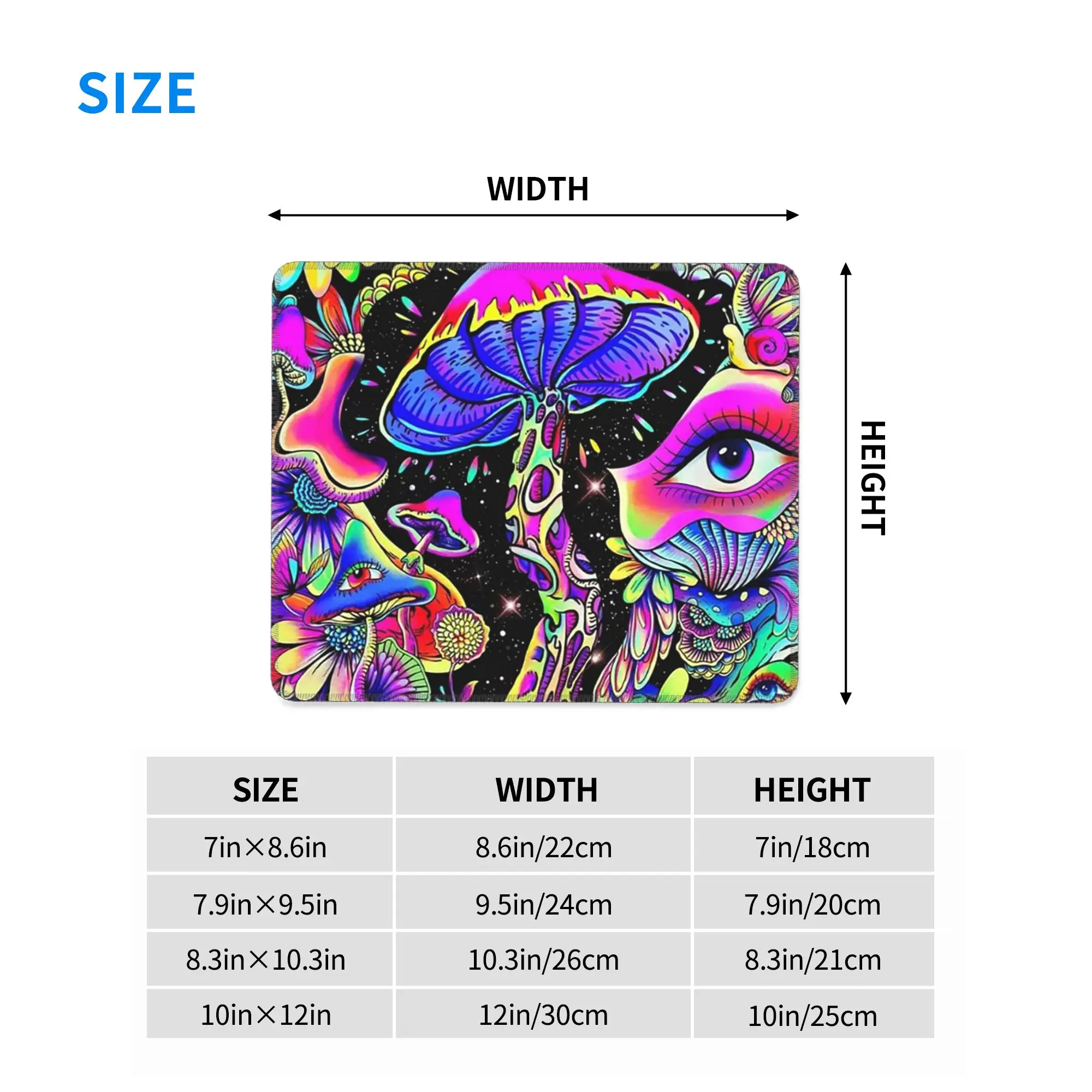 Psychedelic Magic Glowing Mushrooms Mouse Pad Computer Keyboard Mouse Mat Gaming Laptop Desk Mat Office Accessories Table Mats