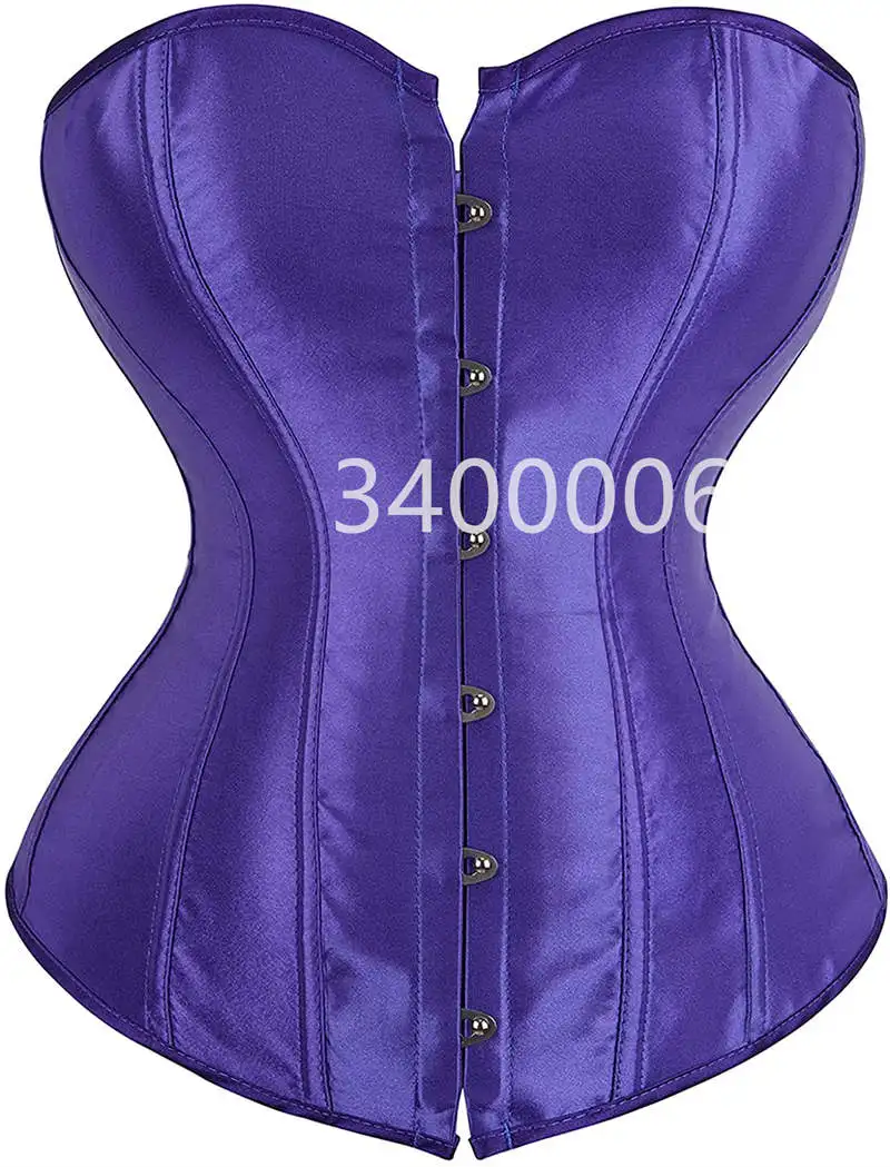 Caudatus roxo corset topo para mulher bustiers overbust cetim sexy rendas até corsele brocado estilo vintage korsett mais tamanho