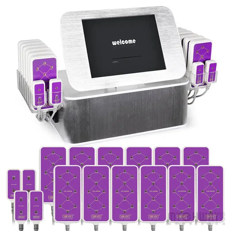 

LLLT Laser Beauty Lipolysis Machine 160mw 635nm-650nm 16 LED Pads Lipo Laser Fat Burning Machine