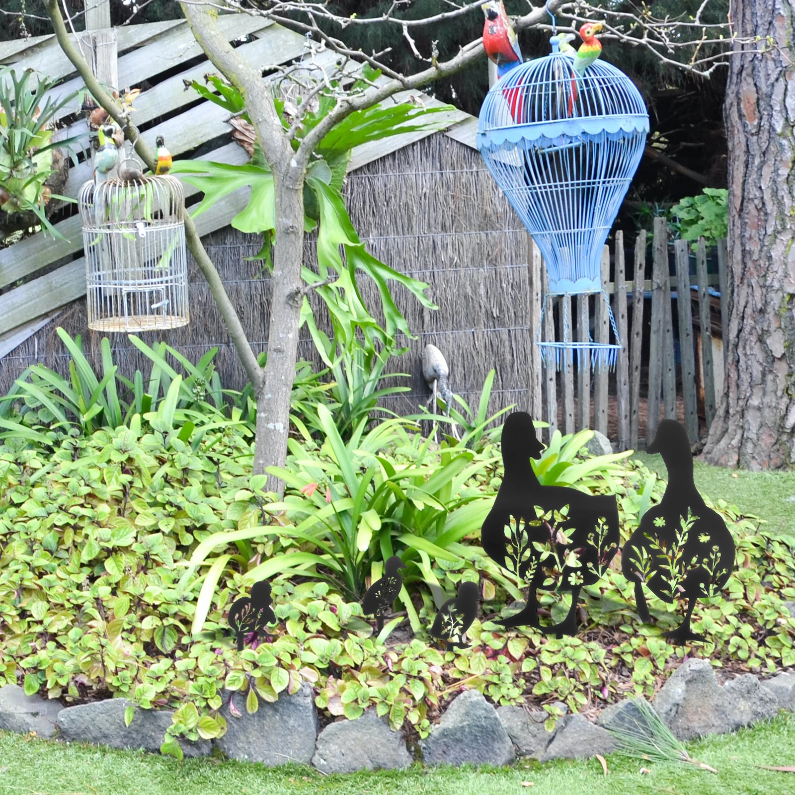 

6 Pcs Duck Yard Art Acrylic Garden Stakes Modern Farmhouse Style Reliable Outdoor Use Lawn nament Courtyard Decoration