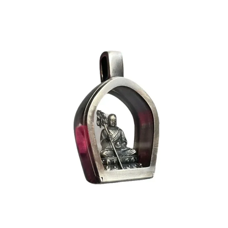 Gawu Box Ksitigarbha Bodhisattva Pendant Portable Buddha Necklace Buddha Statue Retro Animal Year Guardian Buddha Pendant