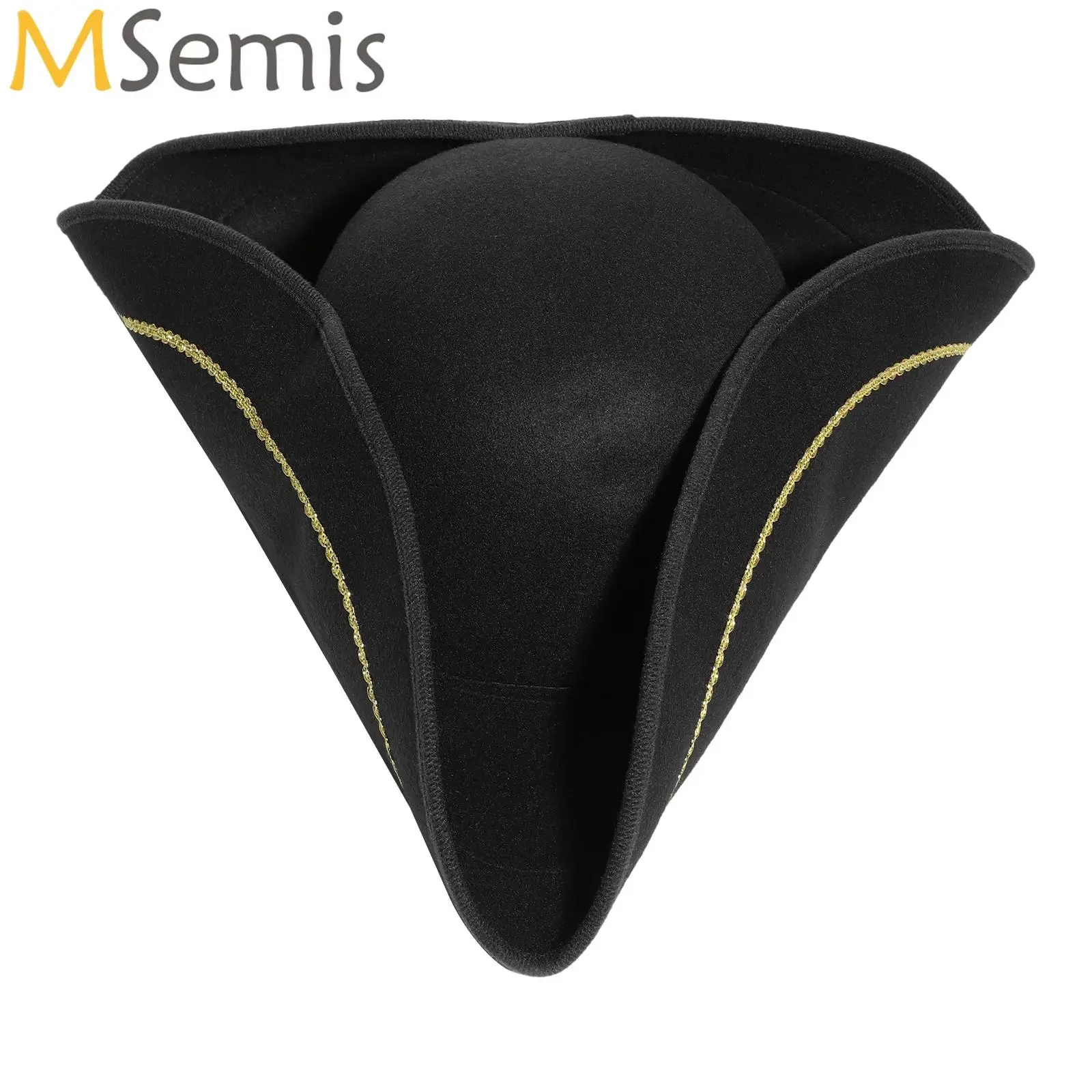 

Men Women Tricorn Hat Pirates Cap Wide Brim Captain Halloween Cosplay Themed Party Costume Accessory For Historical Reenactments