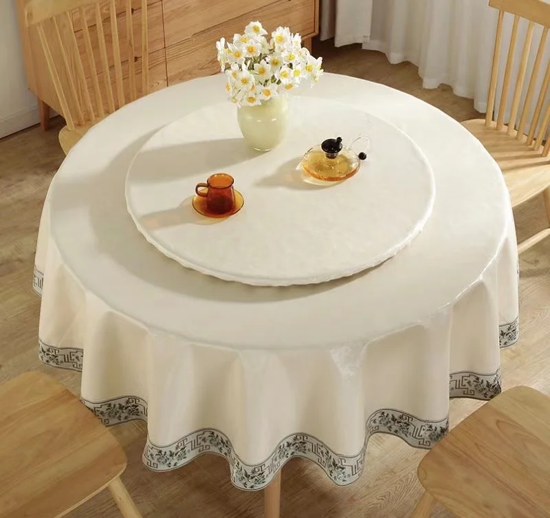 2024 New Chinese Round Tablecloth Oil-proof and Scalding-proof Cloth