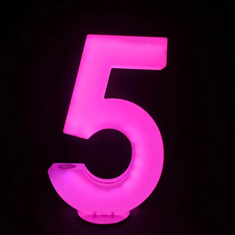 LED Number 5 Wedding Deco Light Luminous Arabic Numerals Factory Rotational Moulding LED Lights Indoor Outdoor Novel Light