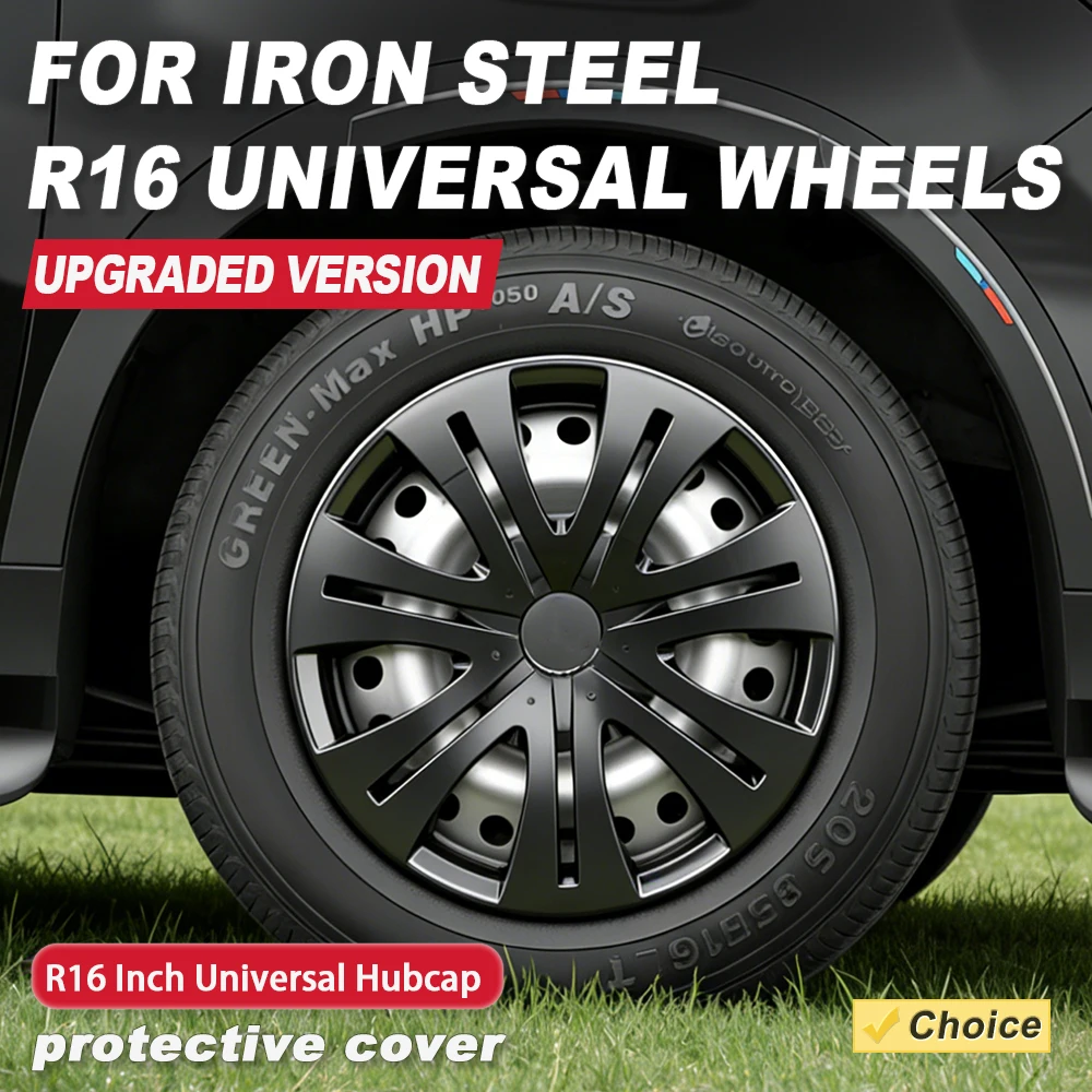 4PCS Universal Hubcap R16 Wheel Rim Cover Quick Release Snap PP Material Tire Accessory Commercial Vehicle On SUV Truck Van