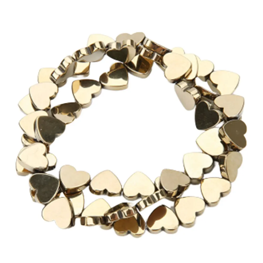 

Colored Stone Beads Love Peach Bracelet Necklace Jewelry Making Accessories Hematite Valentines Spacer Heart
