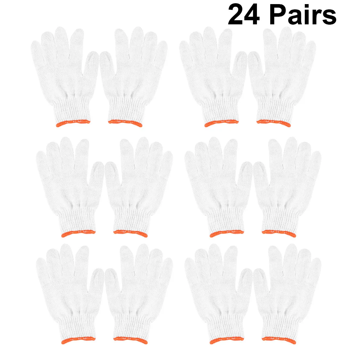 24 Pairs Skidproof Nylon Cotton Work Gloves – Thick Anti-Slip Labor Protection for Daily Use