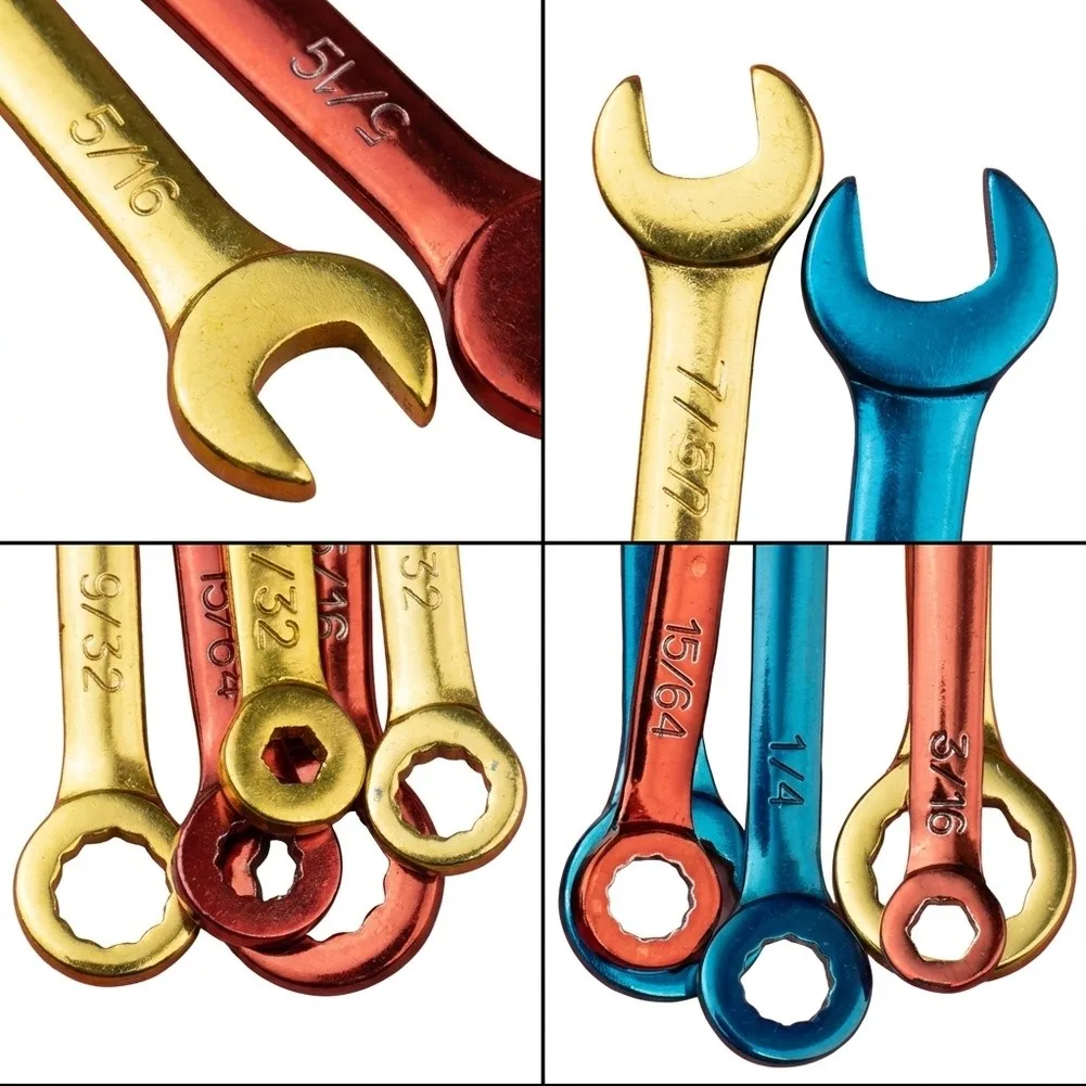 10pcs Small Combination Wrench Set Metric Open Box End Spanner For Auto Bike Motorcycle Maintenance Repair Tool Kit Garden