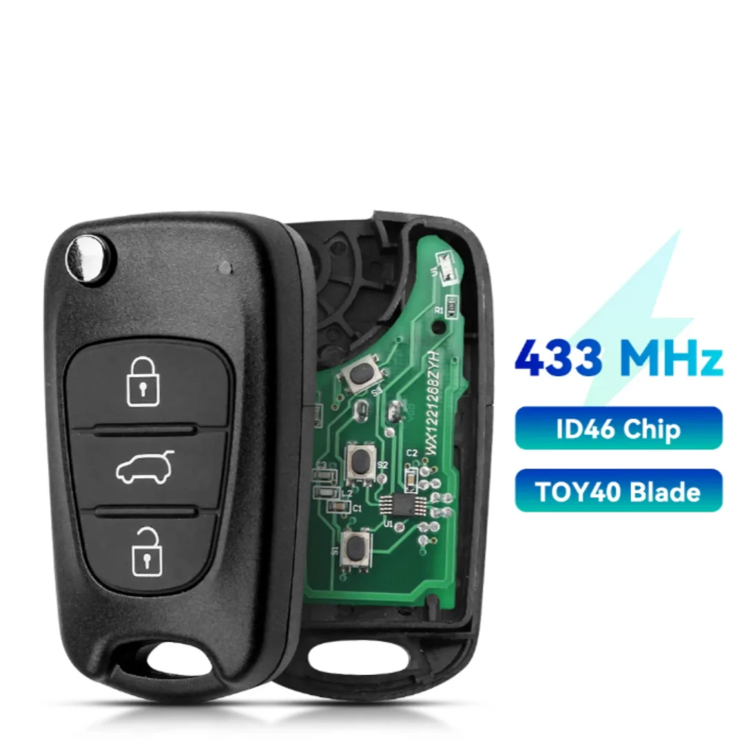 Benma- For Key control con 3 buttons, 433Mhz, Chip ID46 para Hyundai i30/ix35,Kia Rio SeedPro Picanto Sportage