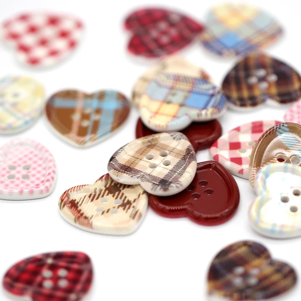 HENGC 10 قطعة 24 مللي متر خمر شكل قلب أزرار بلاستيكية للملابس النساء بدلة معطف البلوزات كبيرة Crafts بها بنفسك الحرف الخياطة اكسسوارات #3