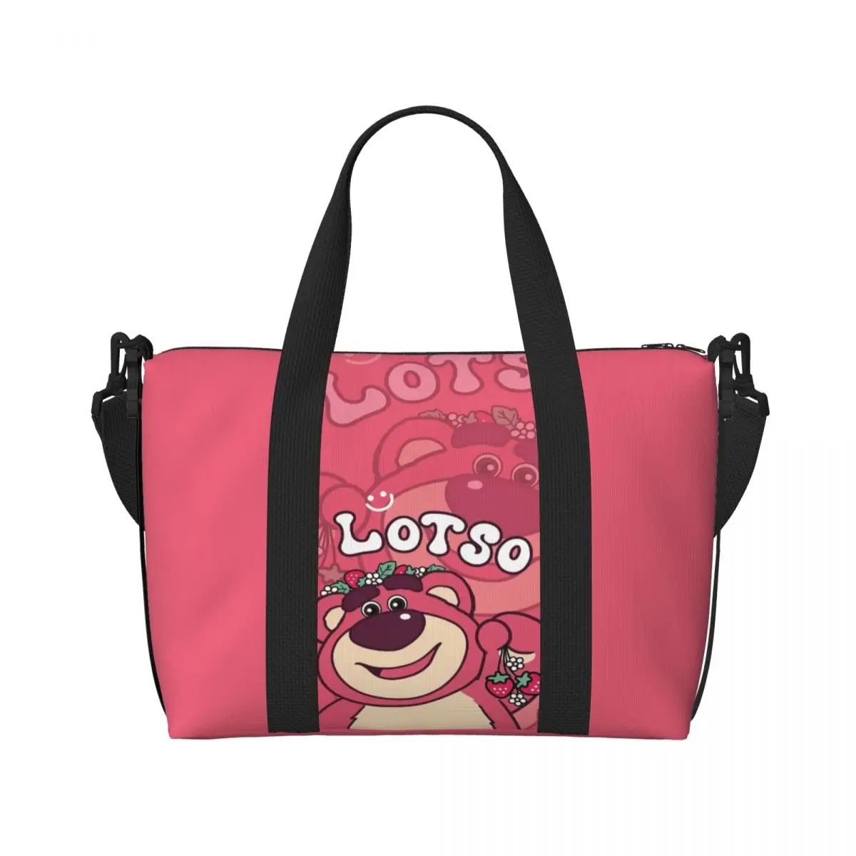 Custom Lotso Huggin Bear Tote Bag Women Big Capacity Beach Gym Travel Bags