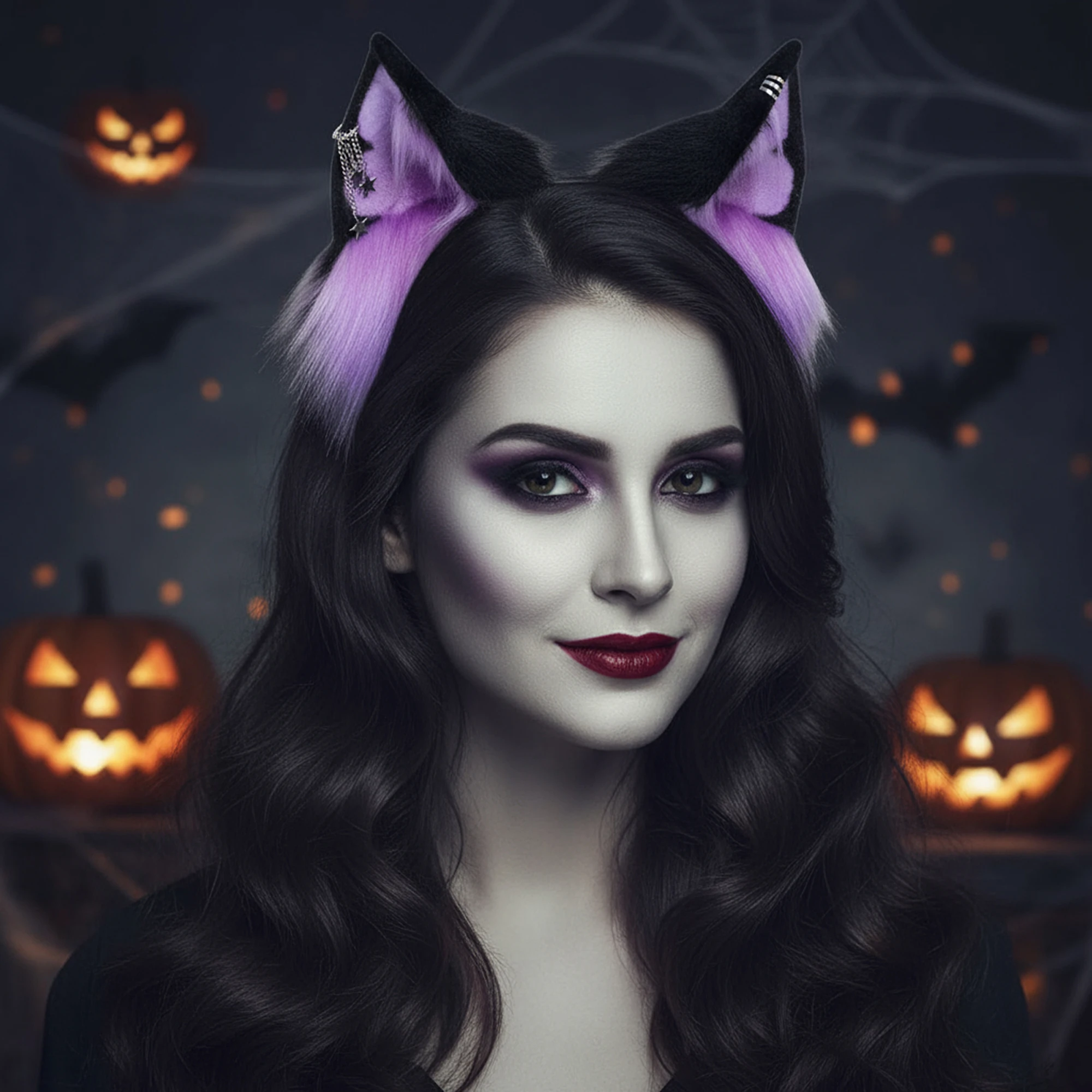 عصابة رأس على شكل آذان قطة سوداء للنساء، إكسسوارات شعر لطيفة للهالوين للحفلات التنكرية، تلبيس خوذة ممتعة ومرحة #3