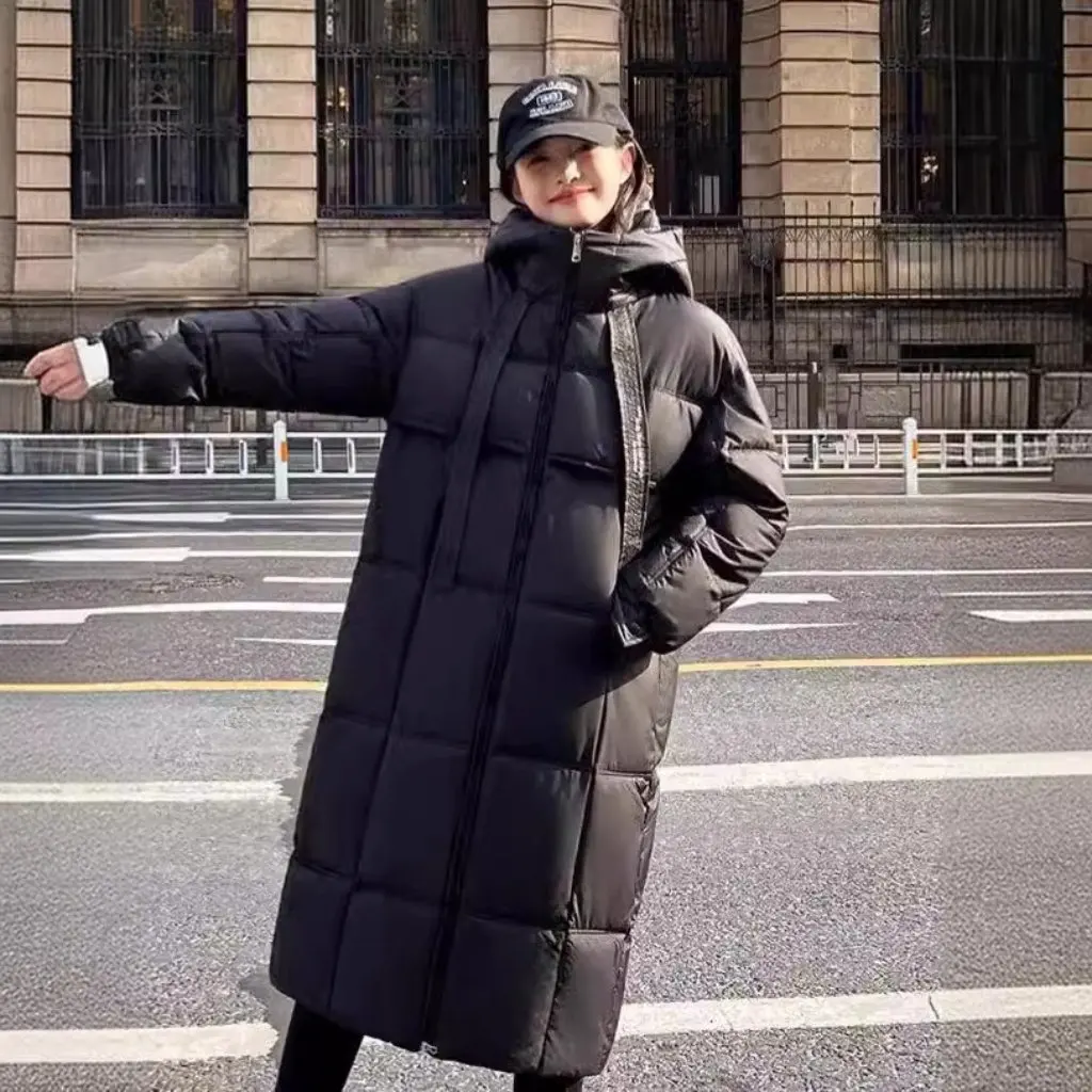 

Women's Winter down Jacket Cotton-Padded Thick Warm Hooded A-Line Loose Coat Regular Fit