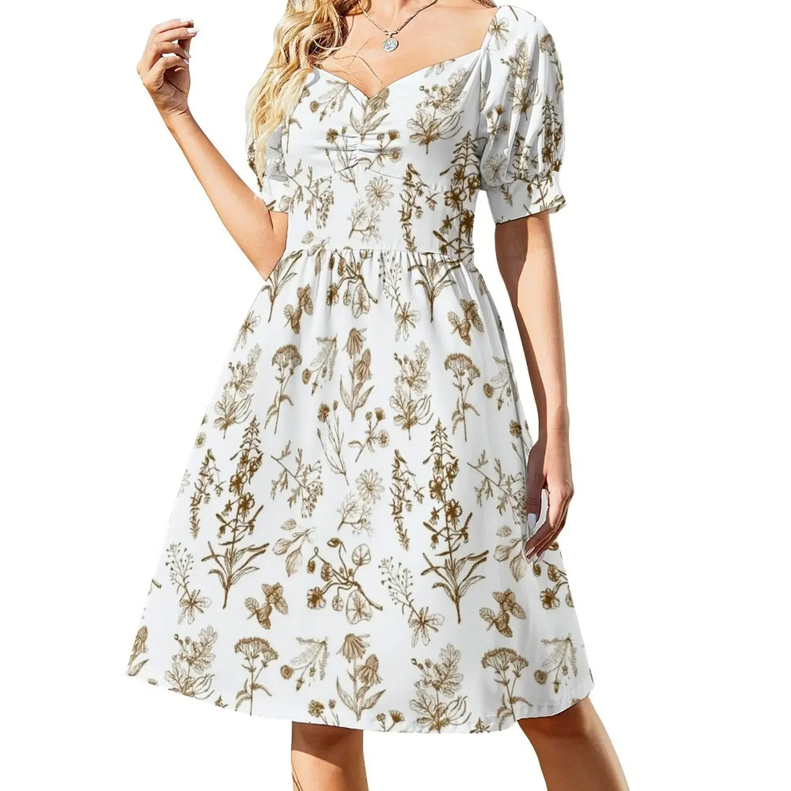 

Summer herbs Short-Sleeved Dress summer dress daily prom dress women's dresses luxury