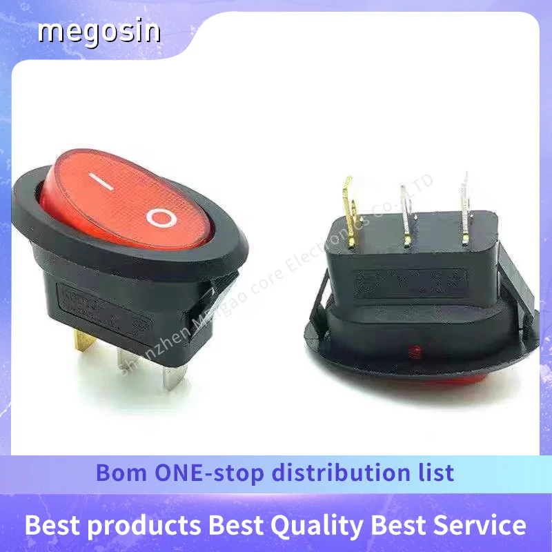 1pcs/lot 42*26mm large elliptical switch is suitable for electric heaters, steam irons, 10A, 250V three-pin two-speed KCD13-A