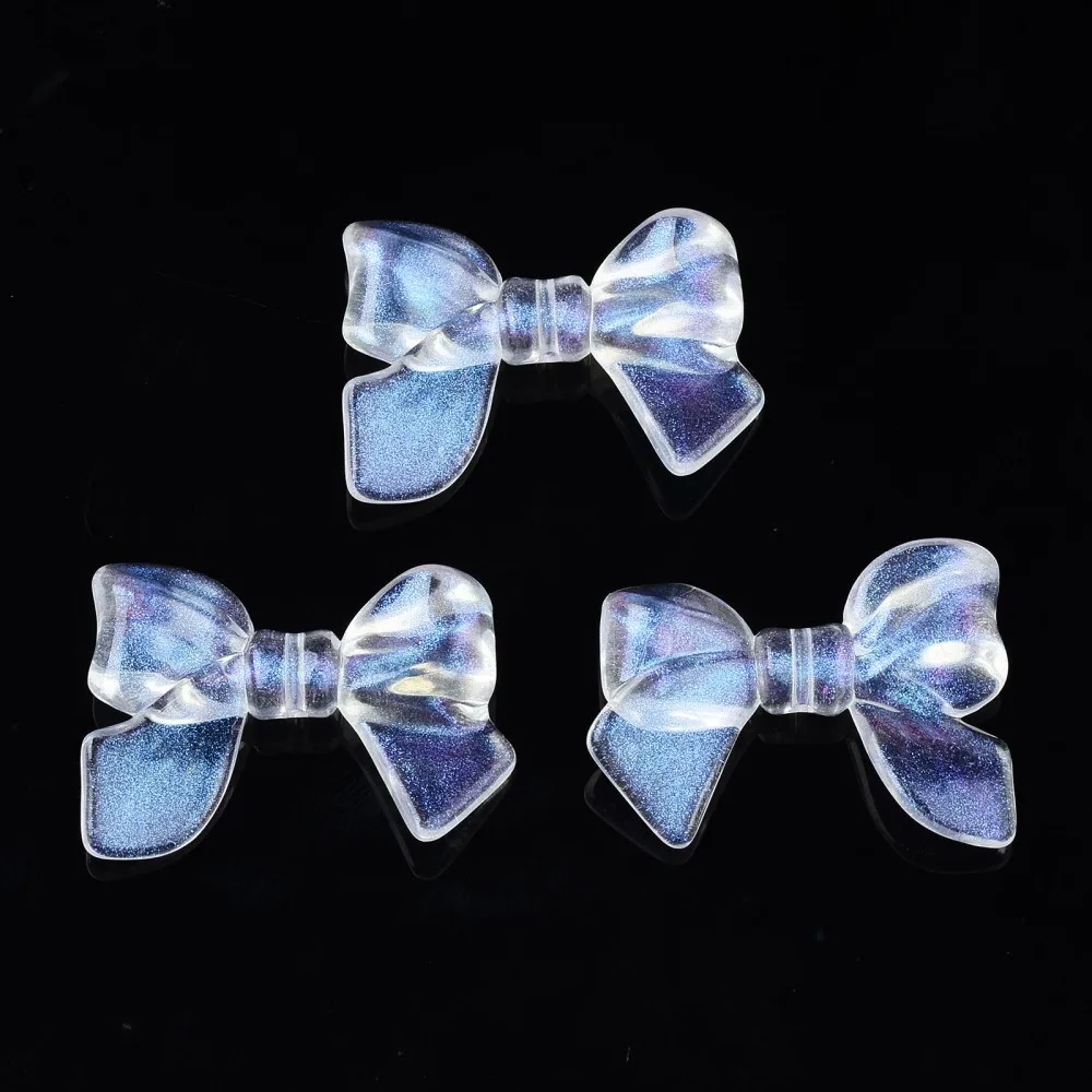 

500g Transparent Acrylic Beads Glitter Powder Bowknot Clear 24x31.5x7.5mm Hole: 1.6mm about 230pcs/500g