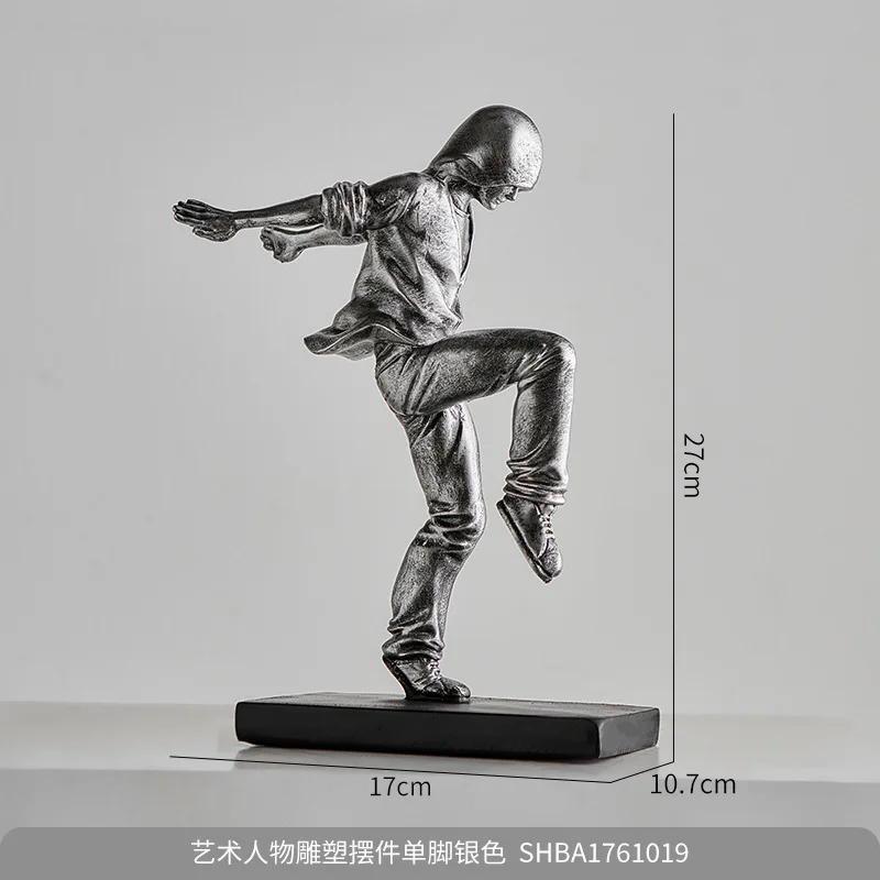 Simple wind living room TV cabinet display cabinet figure decoration kung fu art sculpture decoration wine cabinet decoration