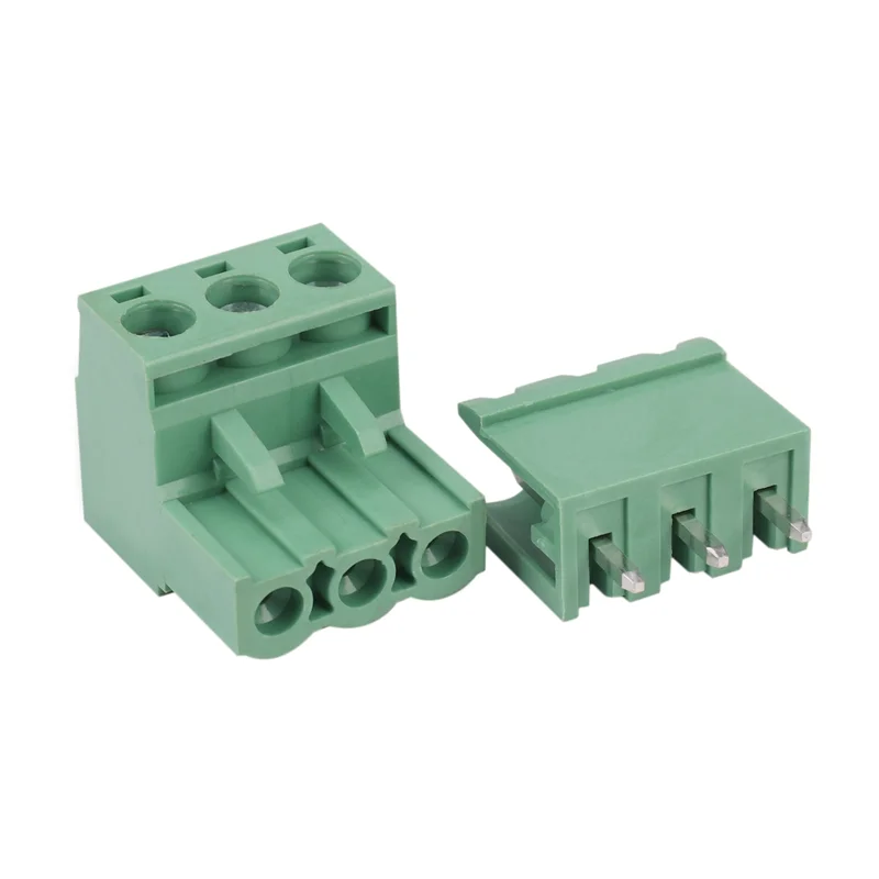 40Pcs 5.08Mm Pitch 3Pin Plug-In Screw PCB Terminal Block Connector Right Angle