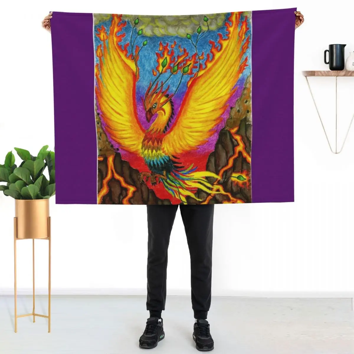 

Phoenix Throw Blanket Warm Flannel Blanket for Couch Chair Bedroom