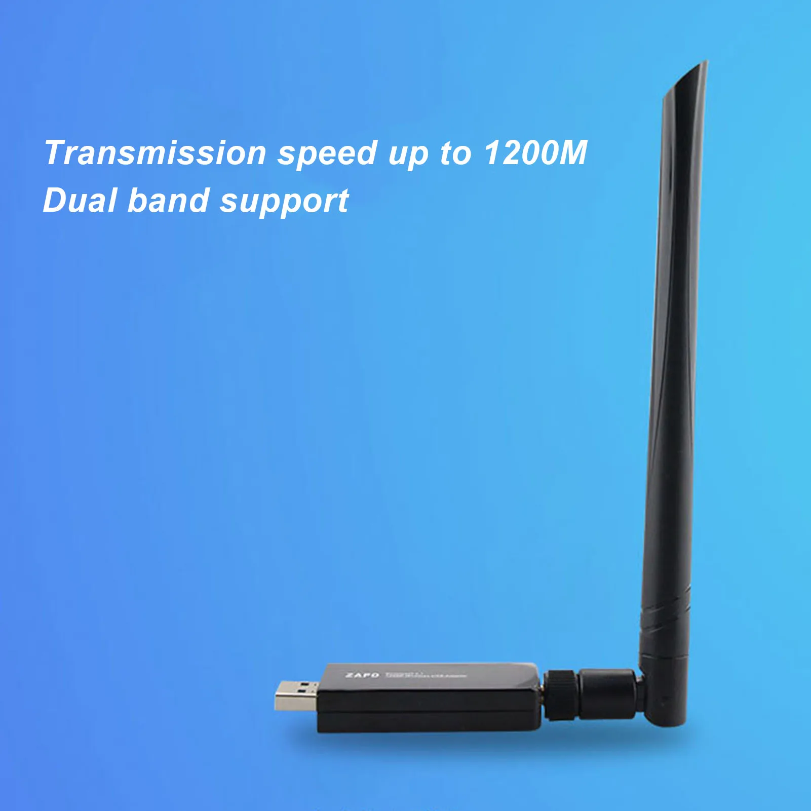 Adaptor WiFi Kartu Jaringan Nirkabel W50L 5DB RTL8812AU 1200M Dual Band USB 3.0 Antarmuka Adaptor WiFi untuk Android untuk Win