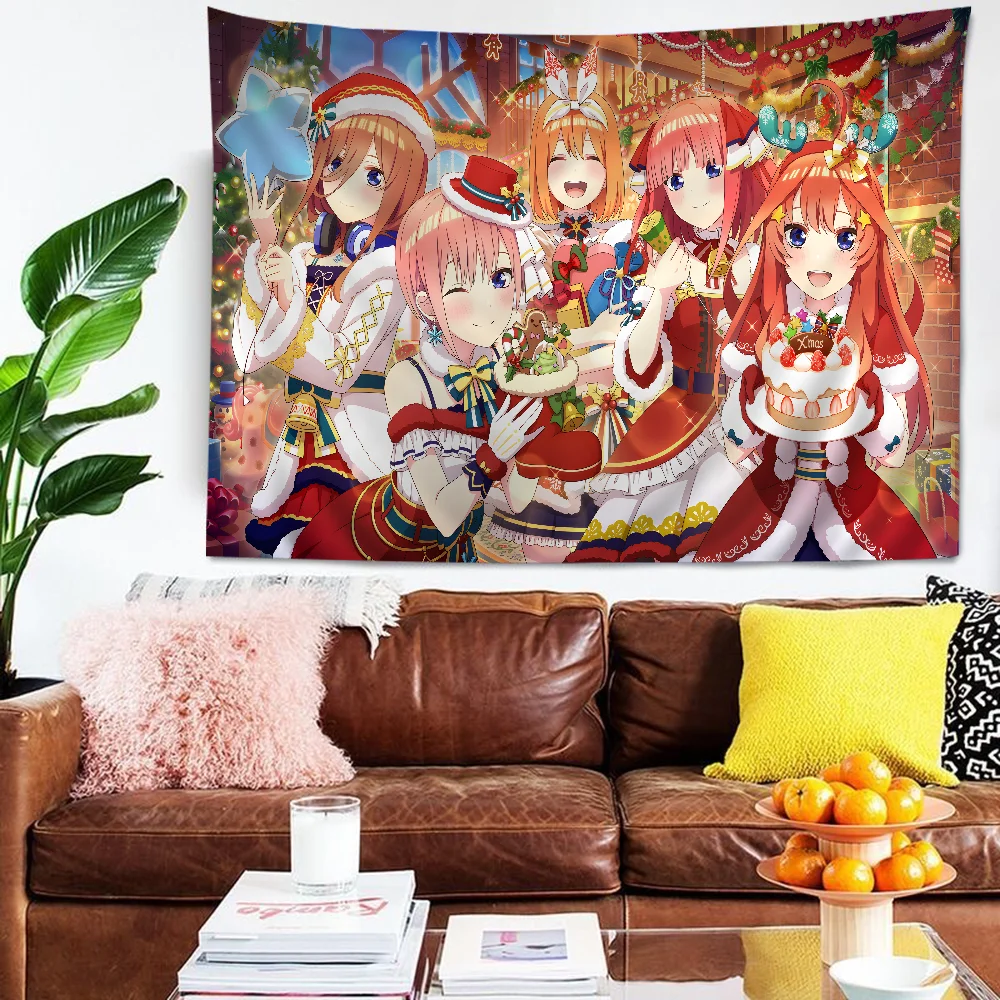 

Cartoon Anime Quintessential Quintuplets Printed Large Wall Tapestry Hanging Tarot Hippie Wall Rugs Dorm Cheap Wall Hanging