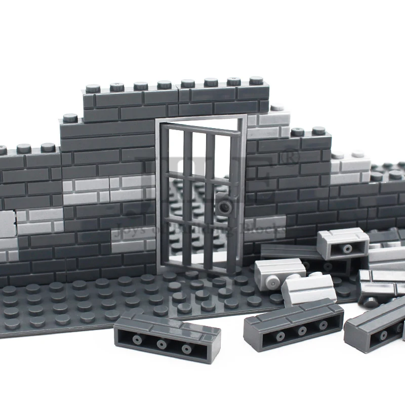 10 sets MOC 1x4x6 House Frame Prison Fence Door Windows Building Bricks Blocks Compatible City Friends Toys for Children Gifts
