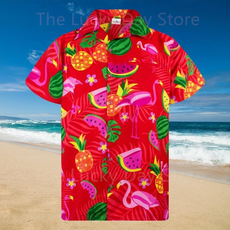 Camisa masculina de manga curta com estampa floral, camisa havaiana engraçada extragrande, roupa casual Harajuku, estilo social, verão