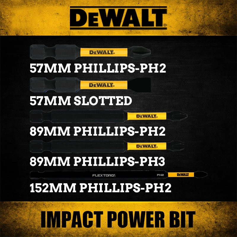 

DEWALT Impact Power Bit DWA2SL8IRB/DWA2PH2IRB/DWA3PH2IRB/DWA3PH3IRB/DT7800T