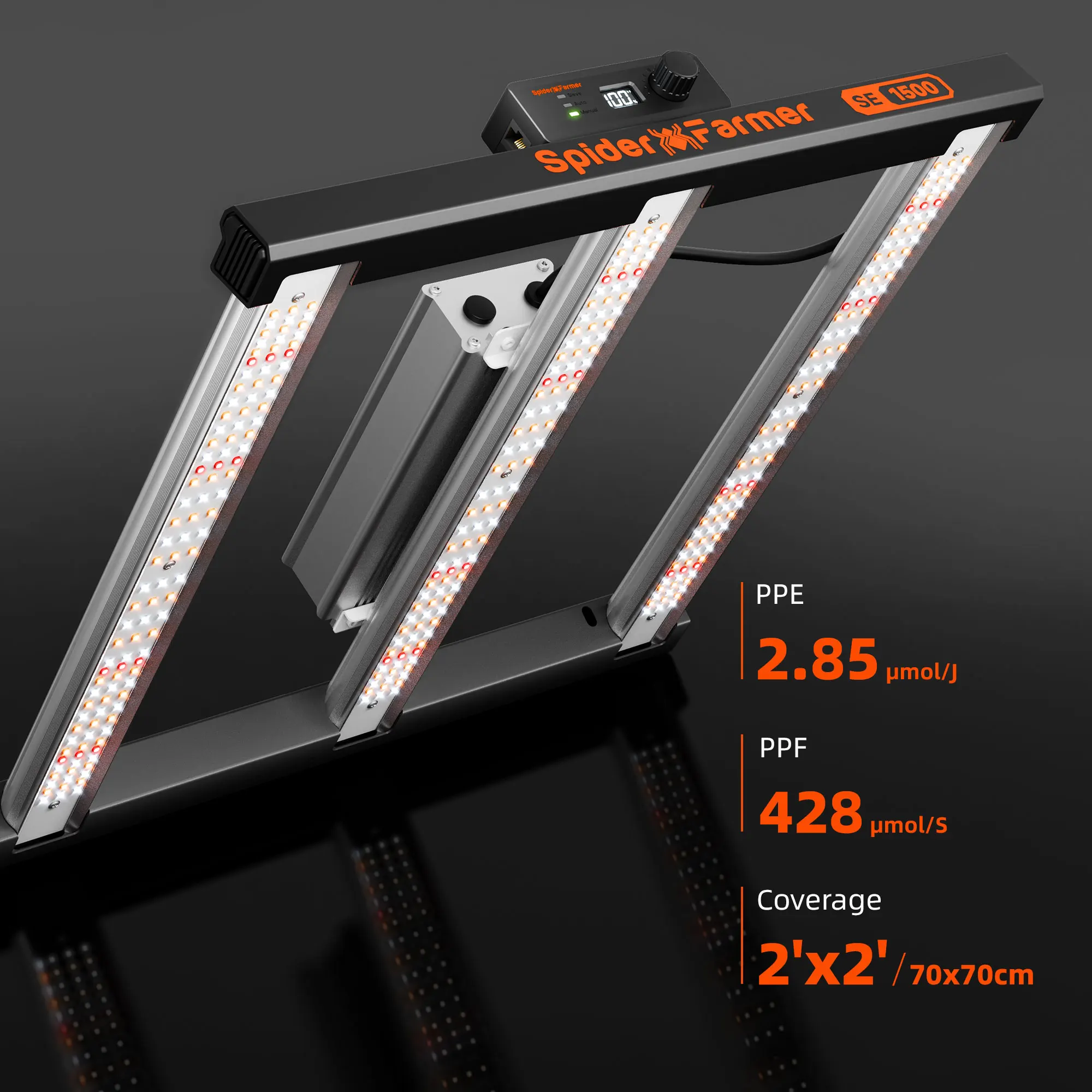 150W LED-groeilicht volledig spectrum bar opvouwbaar kweeklamp voor kamerplanten Spider Farmer SE1500