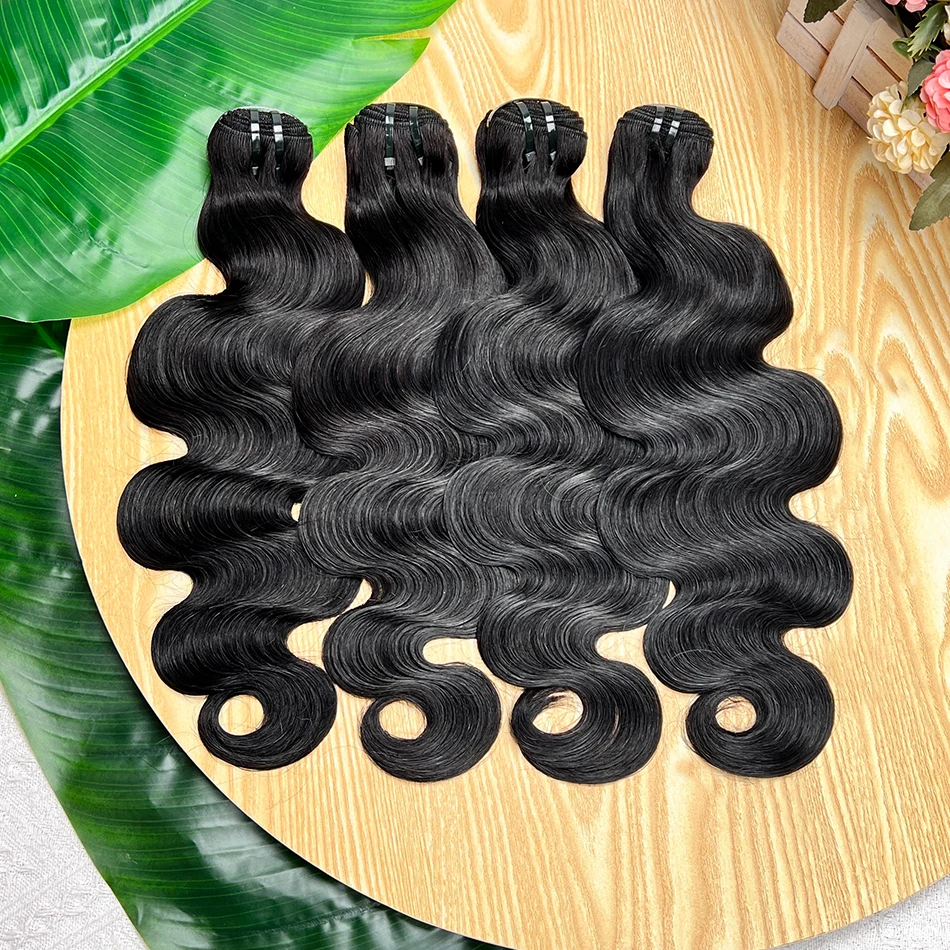 حزم شعر بشري مموج # 1 أسود نقي 100% فيتنامي نسج على شكل شعر إنسان ملحقات جيت أسود لحمة مزدوجة 100 جرام للنساء #3