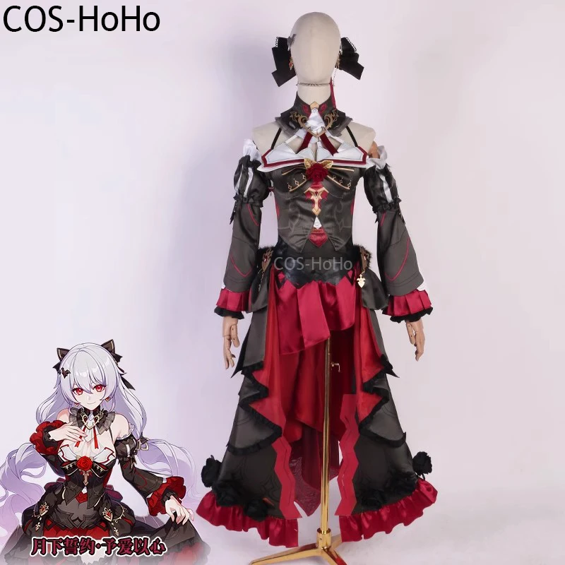 COS-HoHo Honkai Impact 3rd Theresa Apocalypse Under The Moon Oath Game Suit Elegant Dress Cosplay Costume Halloween Party Outfit