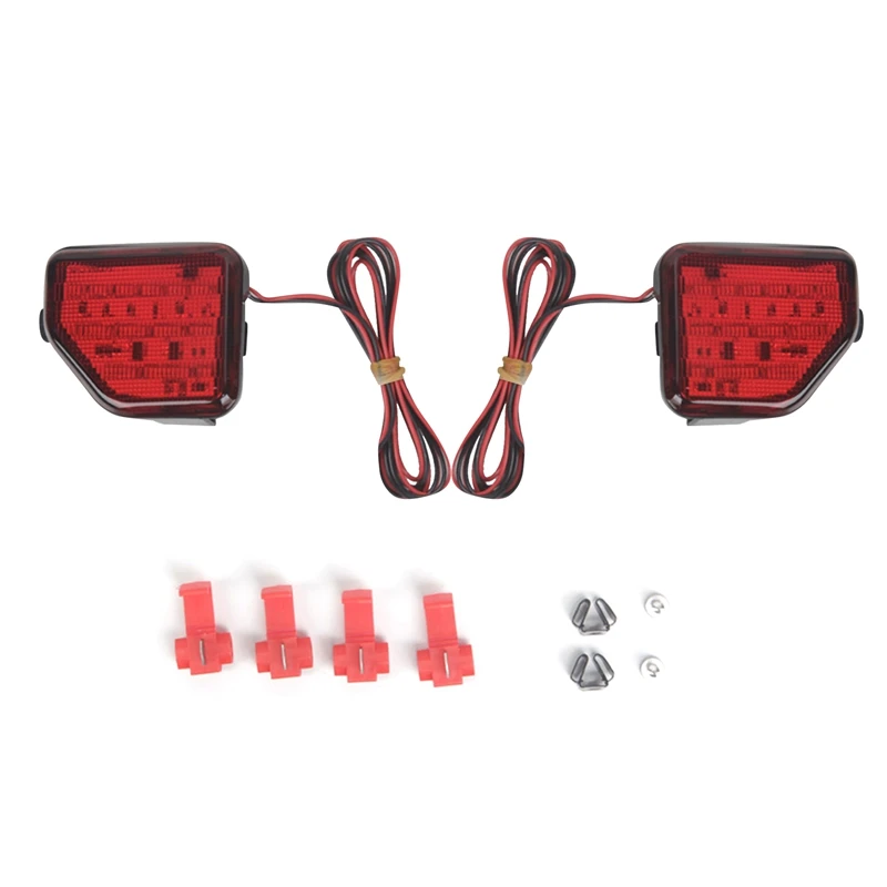 Réflecteur de pare-chocs arrière à LED, feu arrière, feux de position latéraux pour Jeep Wrangler JL 2018-2022, lentille rouge, 2 pièces