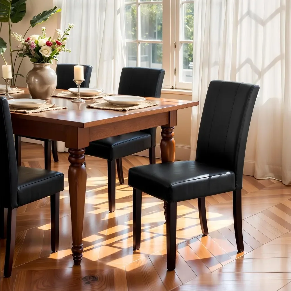

6-piece Dining Chair Set, PU Leather Dining Chair, Modern Kitchen Side Chair, Suitable for Bedroom, Living Room