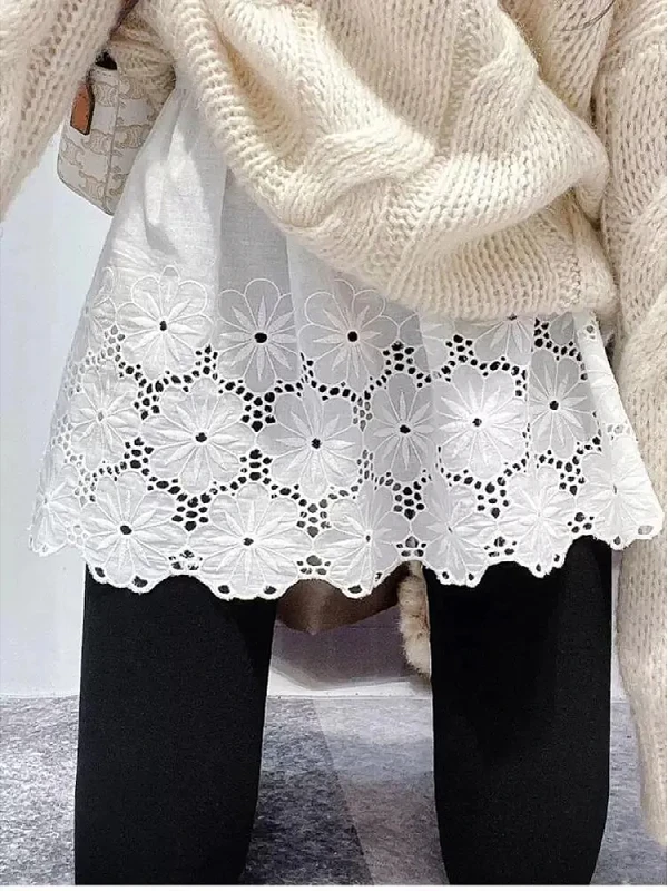 

Женская толстовка больших размеров с вышивкой, юбка-трапеция с высокой талией, повседневный корейский стиль, осень-зима