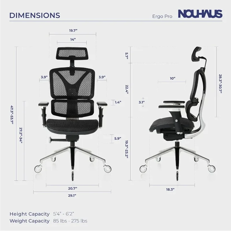 Ergonomischer Bürostuhl Lordos stütze Rückenlehne aus Aluminium legierung, großer und hoher Computer-Schreibtischs tuhl aus Mesh mit verstellbarer Kopfstütze