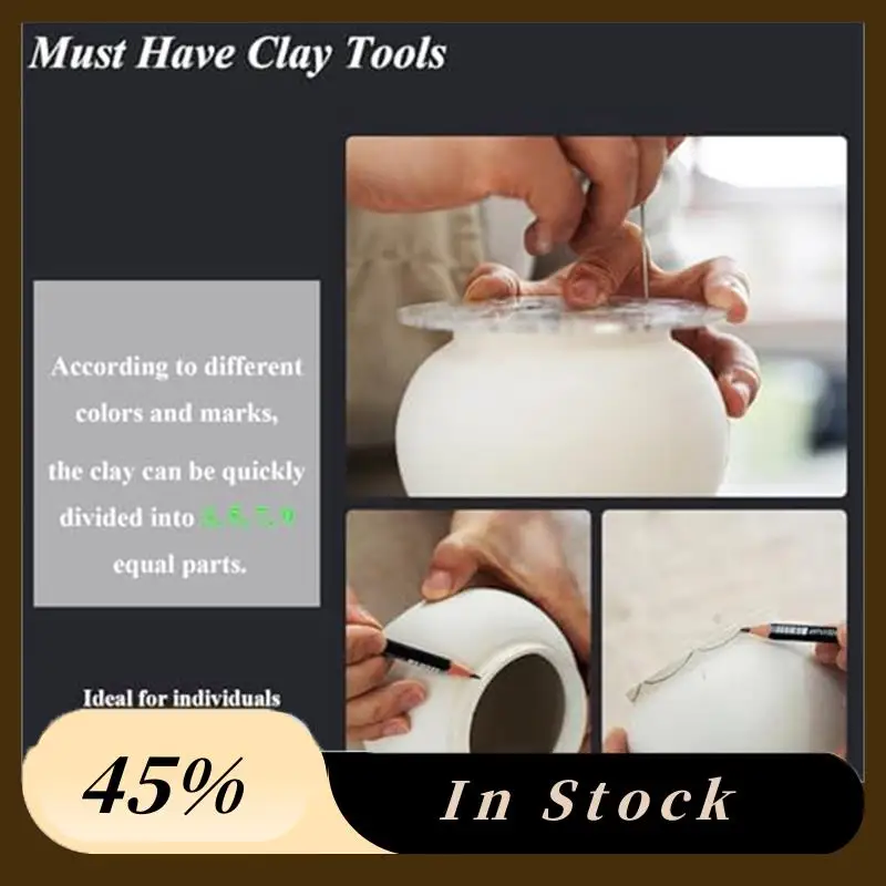 

A78K новые инструменты для разделения керамической глины, равный круг, транспортир, вращающийся диск, триммер для керамики, инструмент для гончарных художников из глины Du