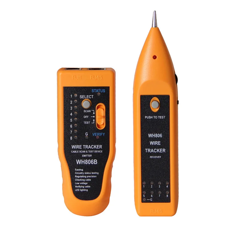 

WH806B Network Cable Tester RJ45 RJ11 Telephone Wire Tracker for Cat5 Cat5E Cat6 Electrical Line Finding Testing Retail Package