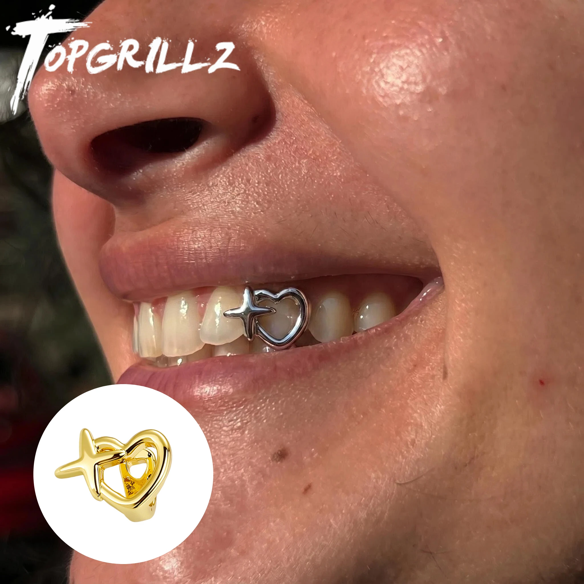 Body Jewelry Gold Plated - TOPGRILLZ Y2K Altın Kaplama Grillz Tek
