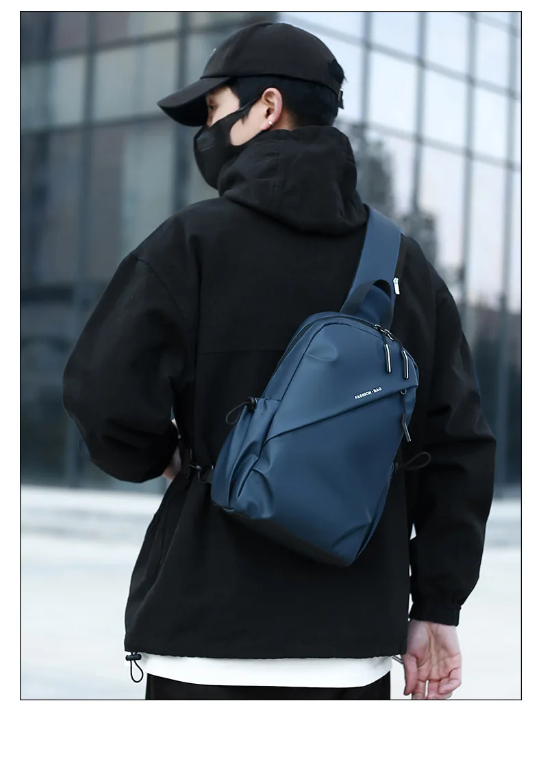 New Men's Chest Bag, Casual Single-shoulder Bag, Large-capacity Crossbody Bag, High-end Feel, Water-resistant Cycling Bag