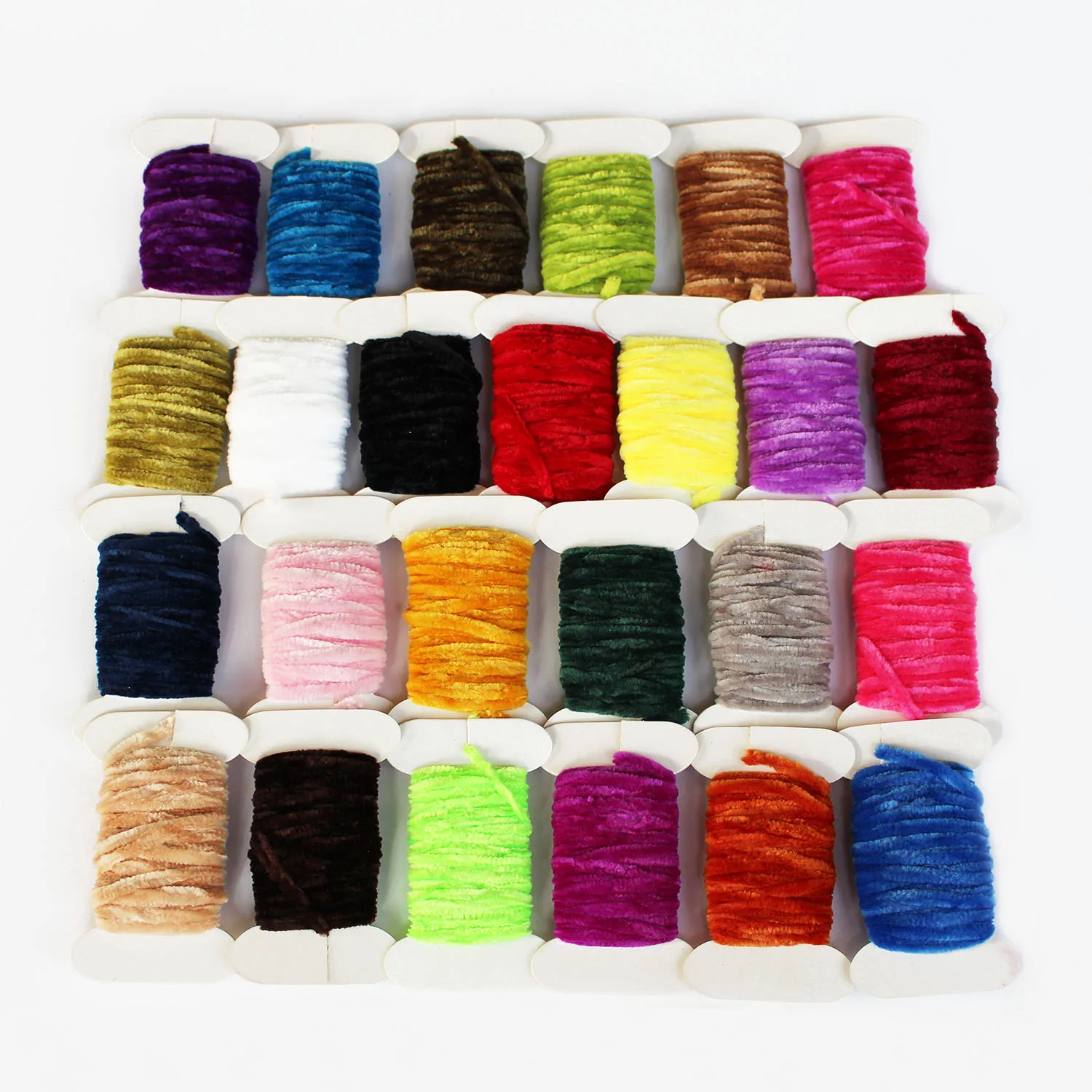 Tigofly 25 pcs colors Worms Rayon Yarn Tinsel Chenille Floss Line Thread Woolly Bugger Nymph Fly Tying Materials