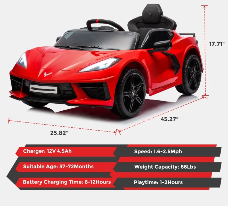 12V Electric Ride On Car Battery Powered Charging Sports Car Kids Electric Car Parent Remote Control Toy Gift  RC Cars