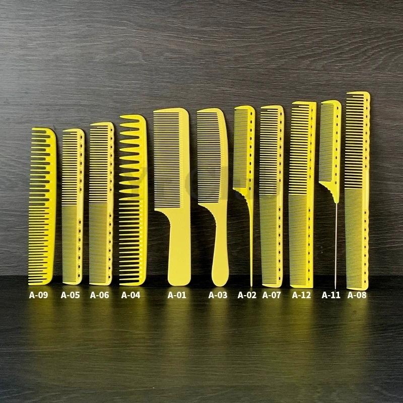 Yellow Hair Cutting Comb Deep Blue Hairdressing Combs Hair Salon Hairstylist Haircut Hairbrush Barber Shop Styling Tools Y0119