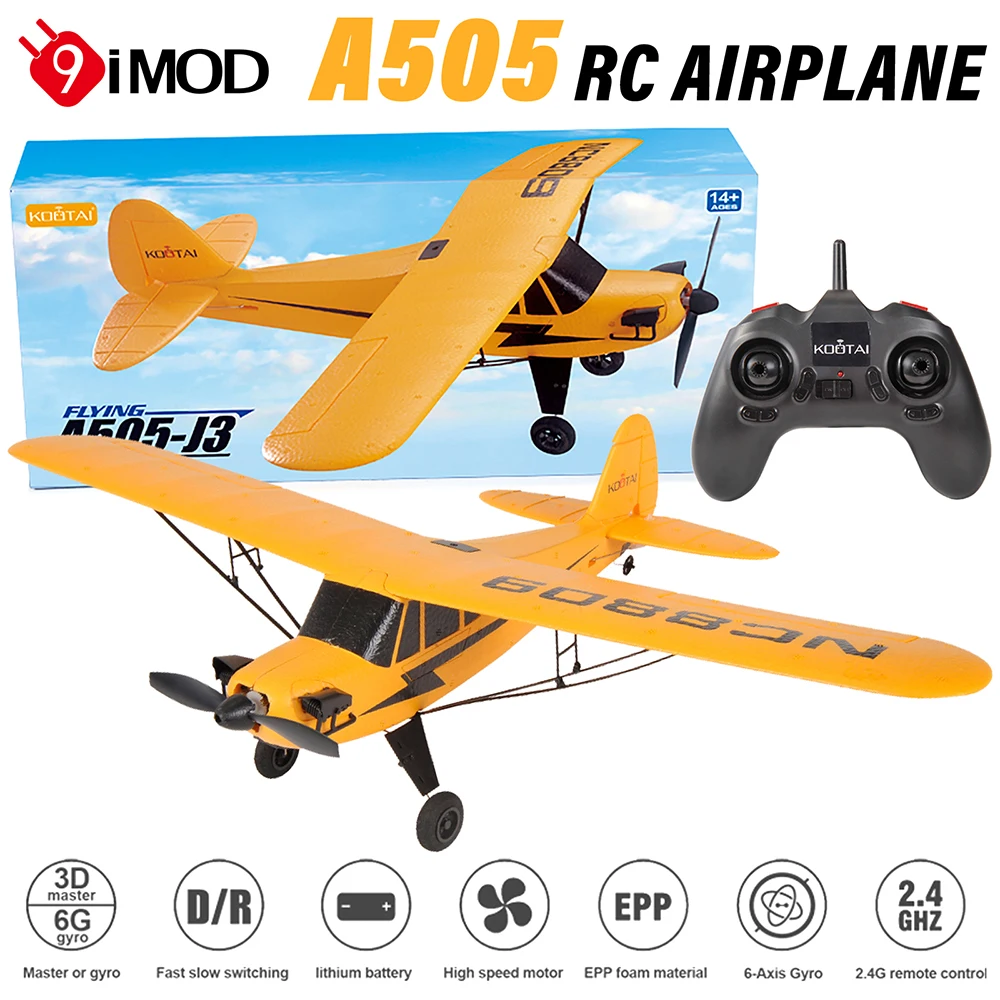 

9IMOD A505 J3 RC Plane EPP 3D/6G 3CH 2.4G Fixed Wing Aircraft Model for Beginner Kids Gift