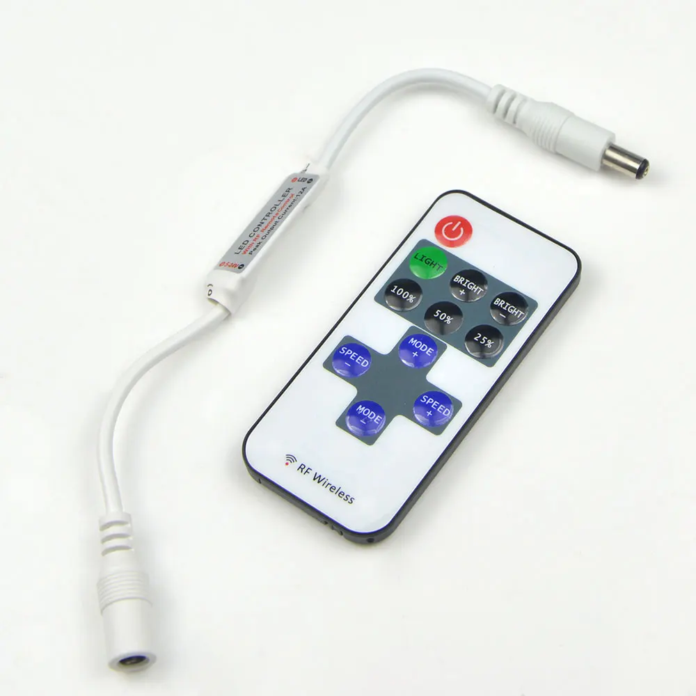 Wireless RF Remote Control LED Dimmer Switch DC 12V-24V Brightness Dimmable Controller For Single Color LED Strip Light