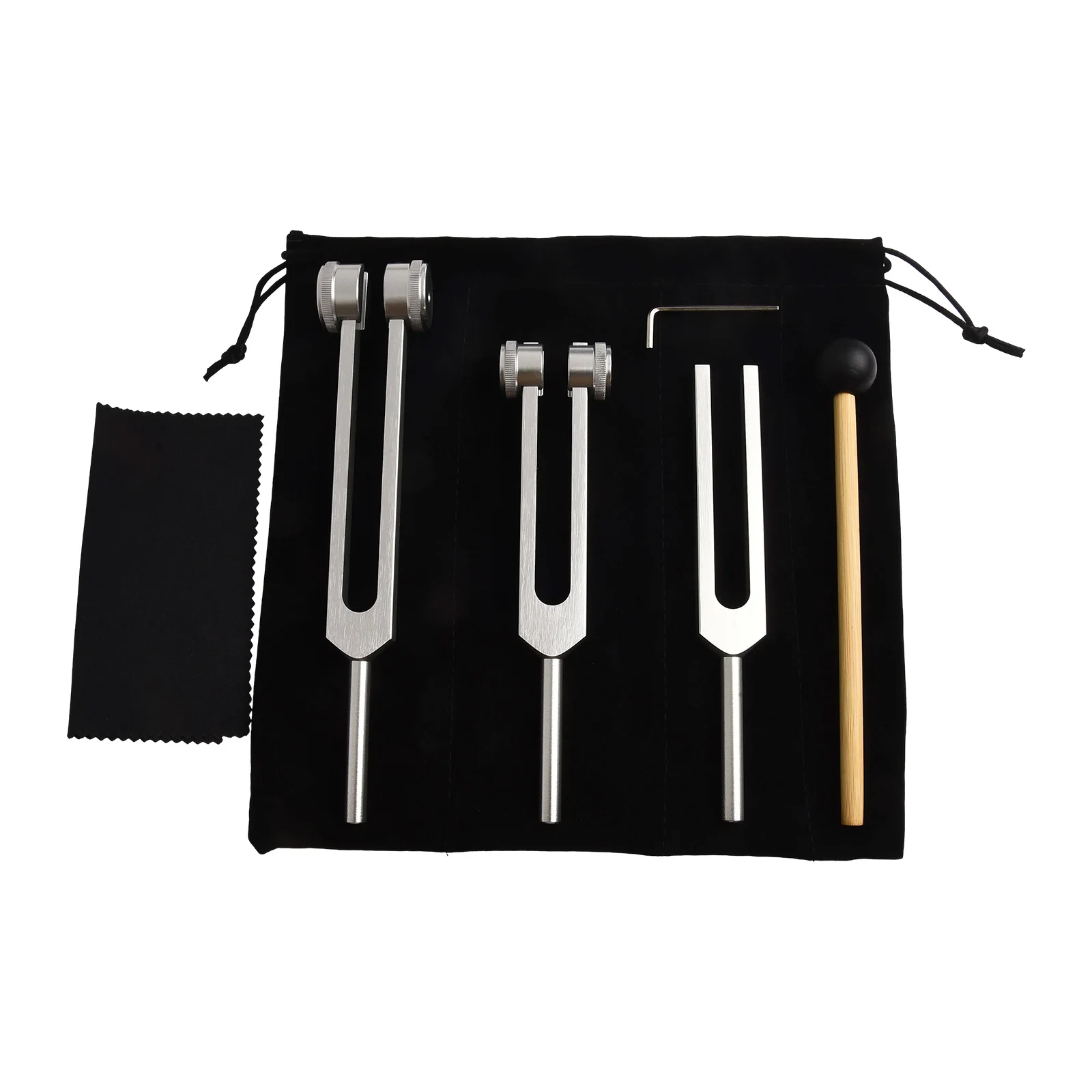 Set diapason 27,9x18,8x4,5 cm Metallo ARGENTO/ORO128Hz 256Hz 512Hz Diapason per strumenti musicali Strumento di regolazione