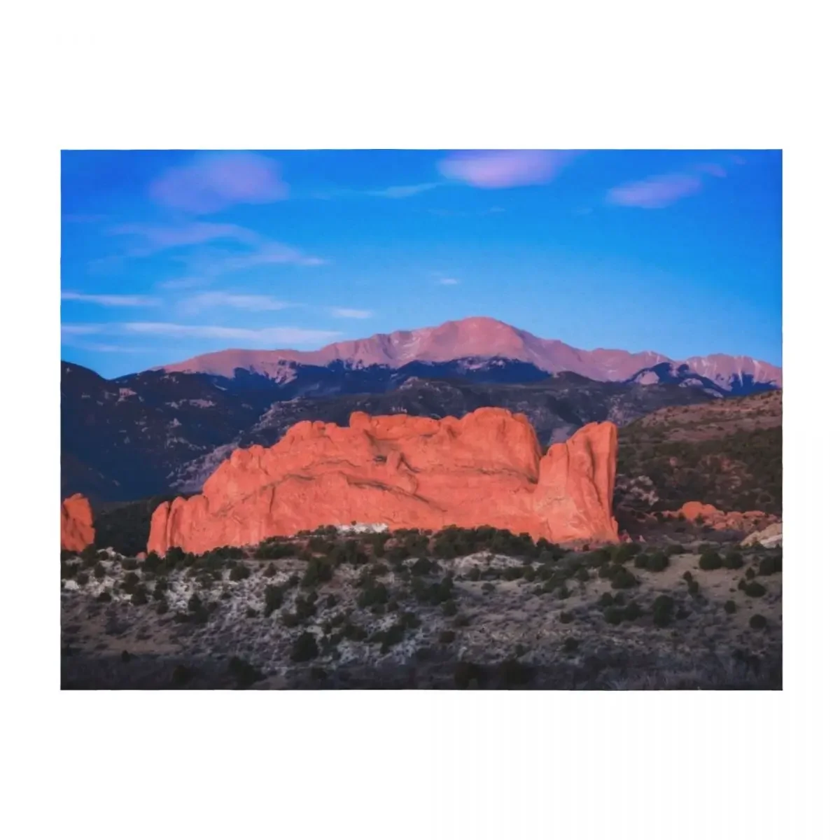 

Pikes Peak - Sunrise Over Garden of the Gods in Colorado Springs Throw Blanket Bed covers Winter beds Kid'S Blankets