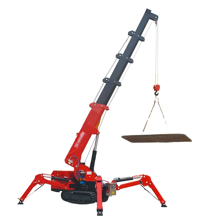 Mobile Spider Crane 3 Ton 5ton 8ton 10ton Telescopic Boom 360 Degree Mini Crawler Hydraulic Crane Lifting 14m With Fly Jib